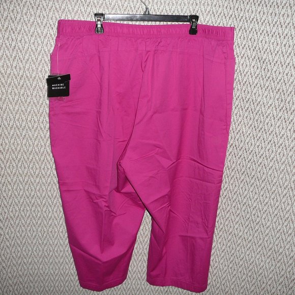 NWT Sag Harbor Capri Cropped Pants Pink Plus size 3X, 24W with Pockets - Picture 10 of 10